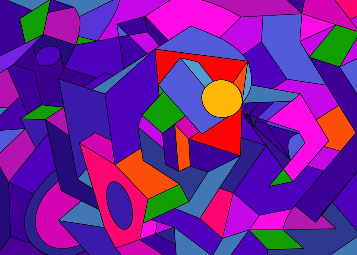 Abstract Colorization 'Colorful abstraction' Poster by Divin Creador | Displate