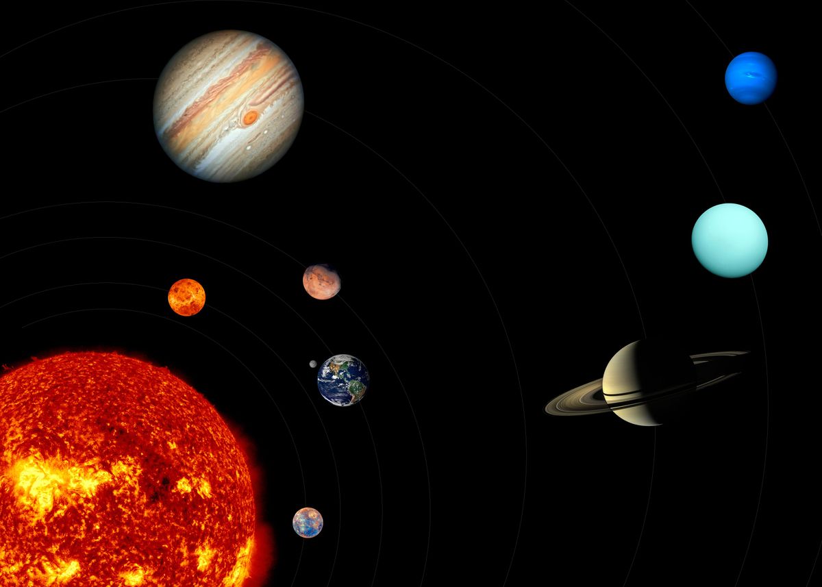 ‘Solar System’ Poster, picture, metal print, paint by Karen Foley