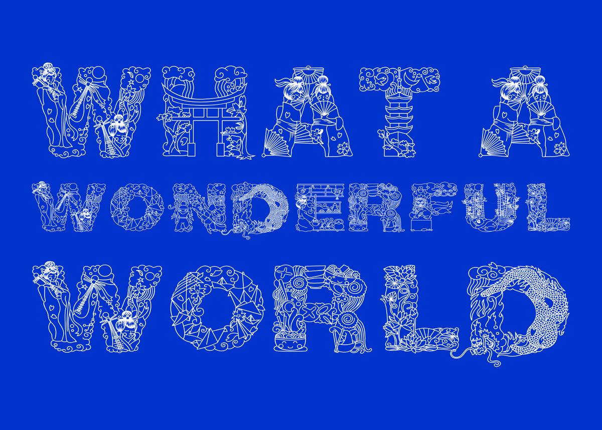 'What A Wonderful World' Poster, picture, metal print, paint by Art Ofphotos Displate