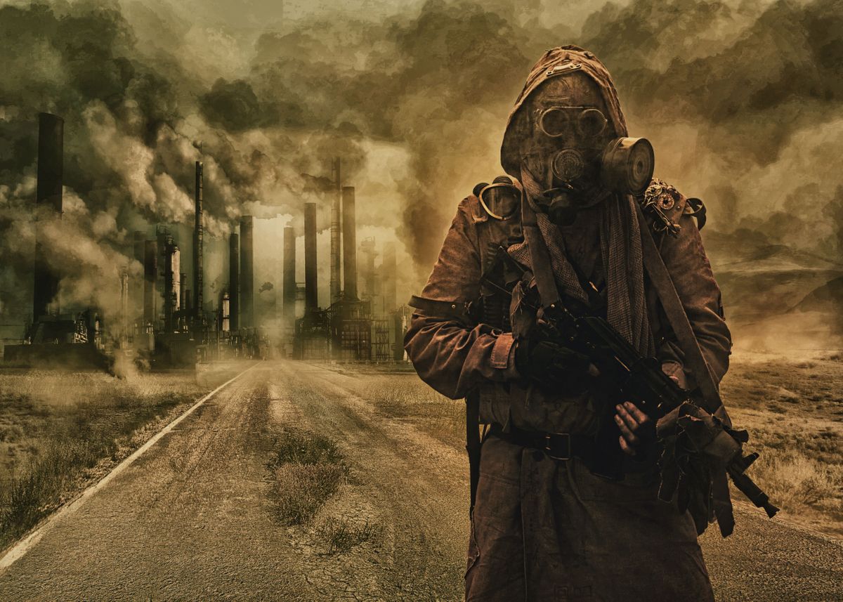 'Nuclear post apocalypse' Poster, picture, metal print, paint by