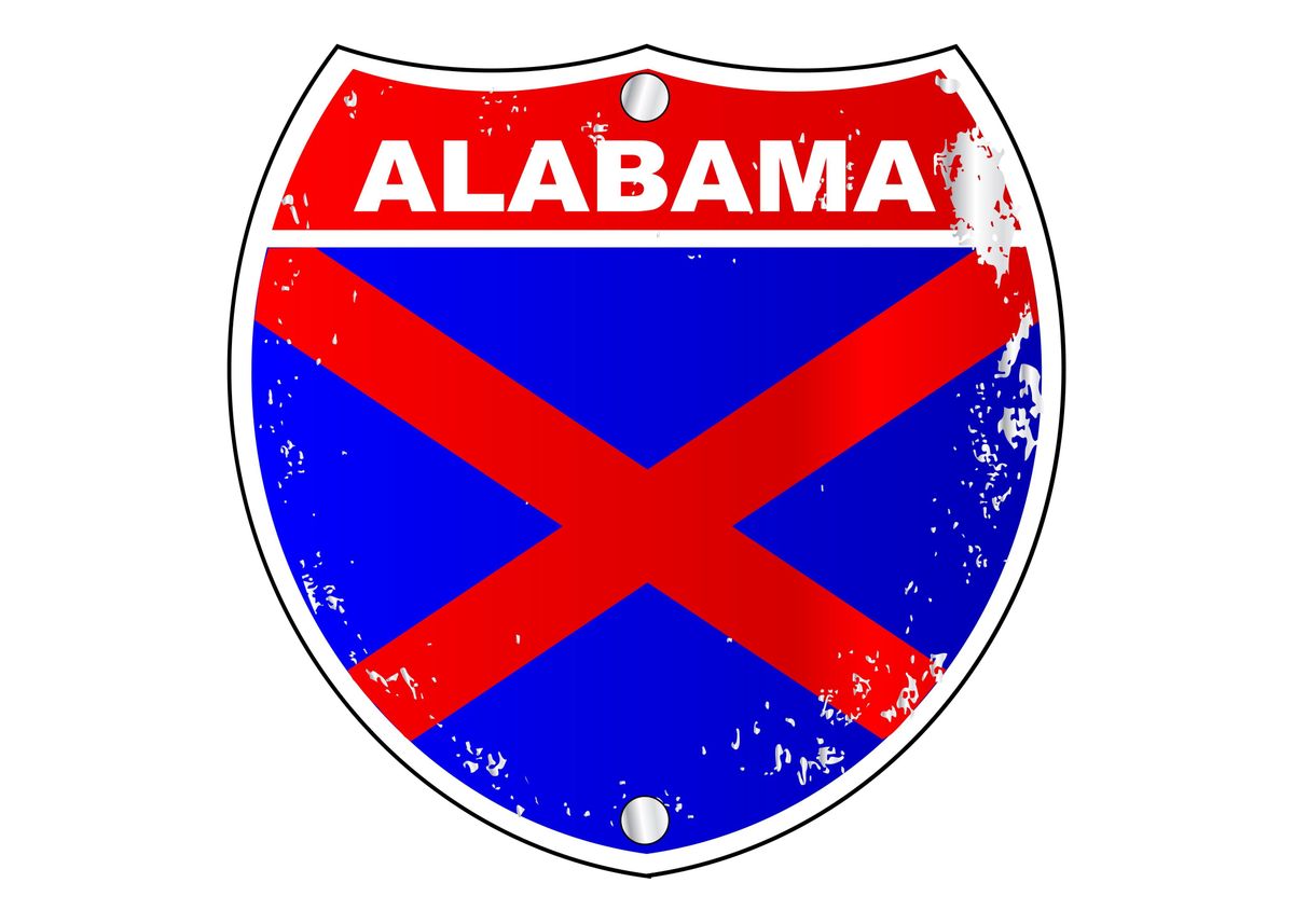 'Alabama Interstate Sign' Poster by HomeStead Digital | Displate