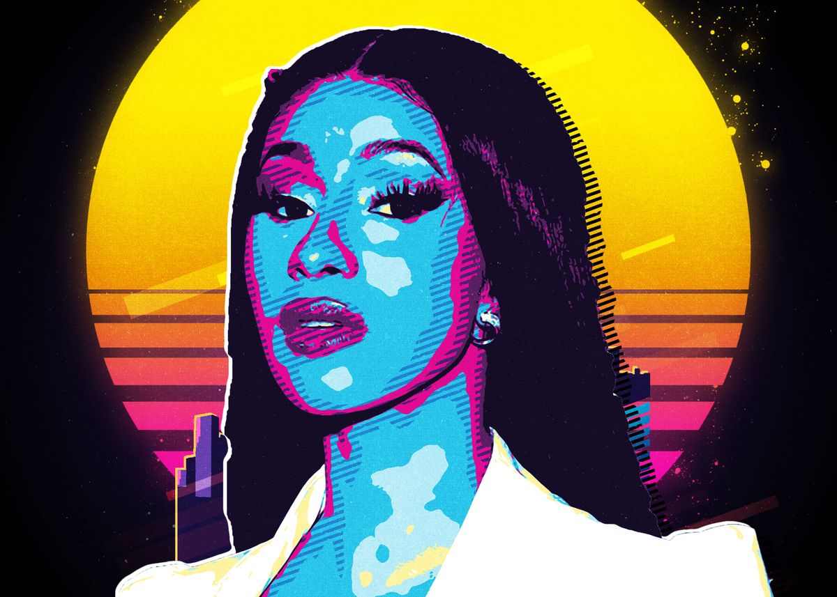 'Cardi B' Poster, picture, metal print, paint by Alex Mann | Displate