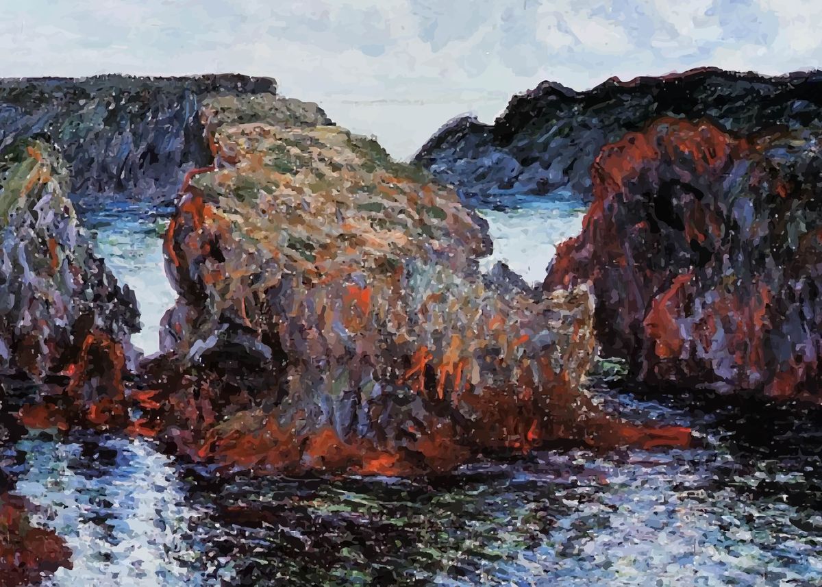 'Claude Monet rocks ' Poster, picture, metal print, paint by ArtGallery ...