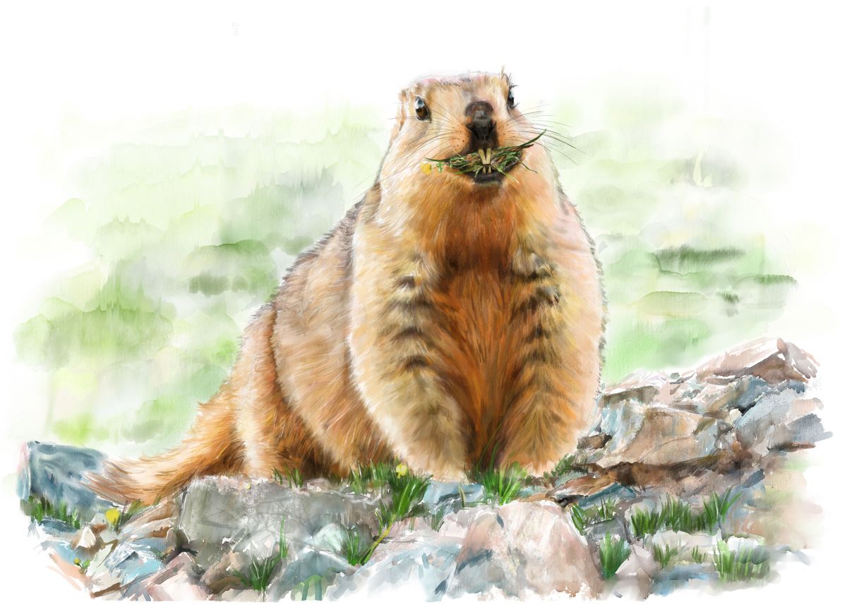 'chinese Groundhog' Poster, Picture, Metal Print, Paint By Jack Luo 