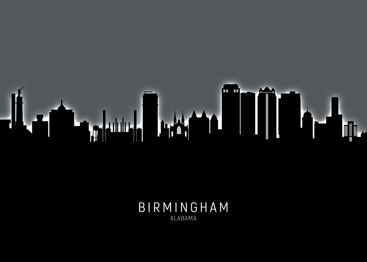 'Birmingham Skyline Alabama' Poster, picture, metal print, paint by ...