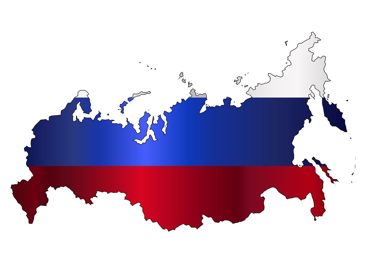 Russia Flag Map' Poster, picture, metal print, paint by Alo, Displate