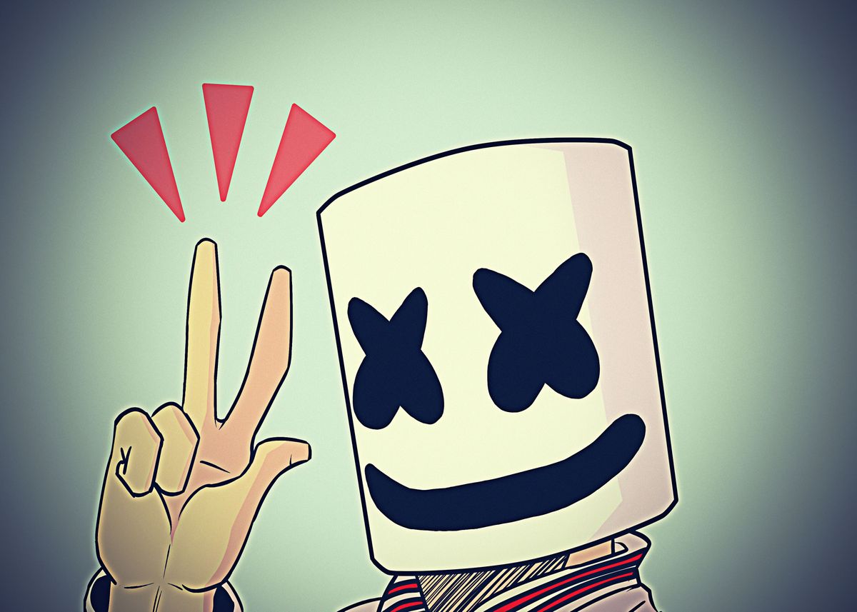 'DJ Marshmello' Poster by ZDai | Displate