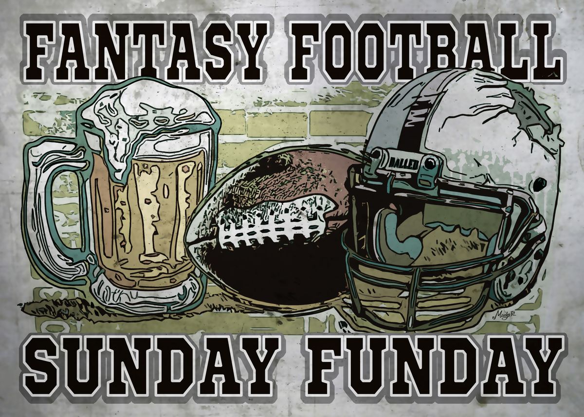 Football Sunday Funday American Football Players Poster By