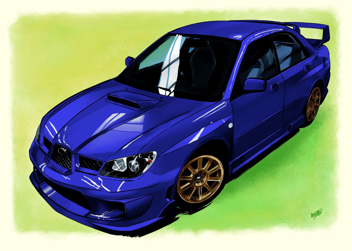 'Blue rally car' Poster, picture, metal print, paint by Andres Space ...