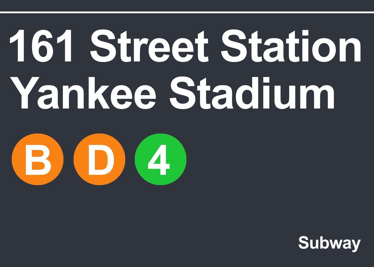 161 Street Yankee Stadium Station New York City Subway Sign 