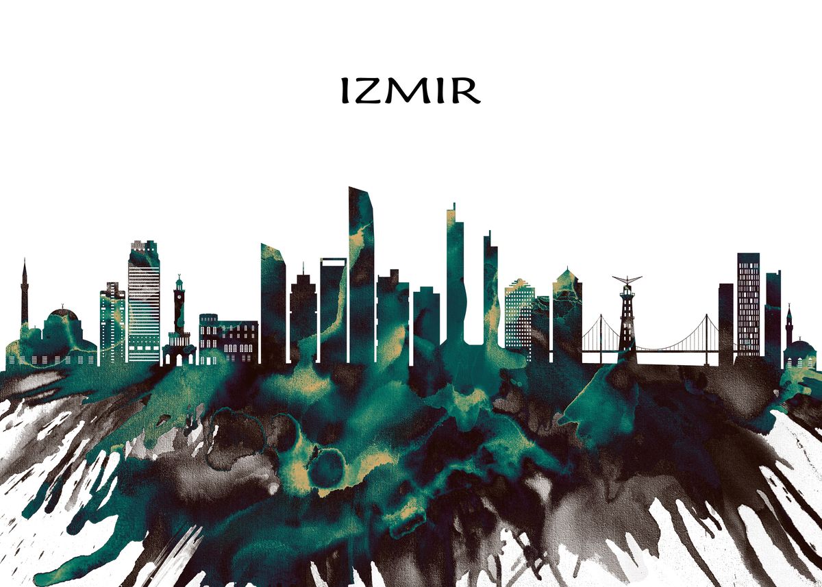 'Izmir Skyline' Poster, picture, metal print, paint by Towseef Dar ...