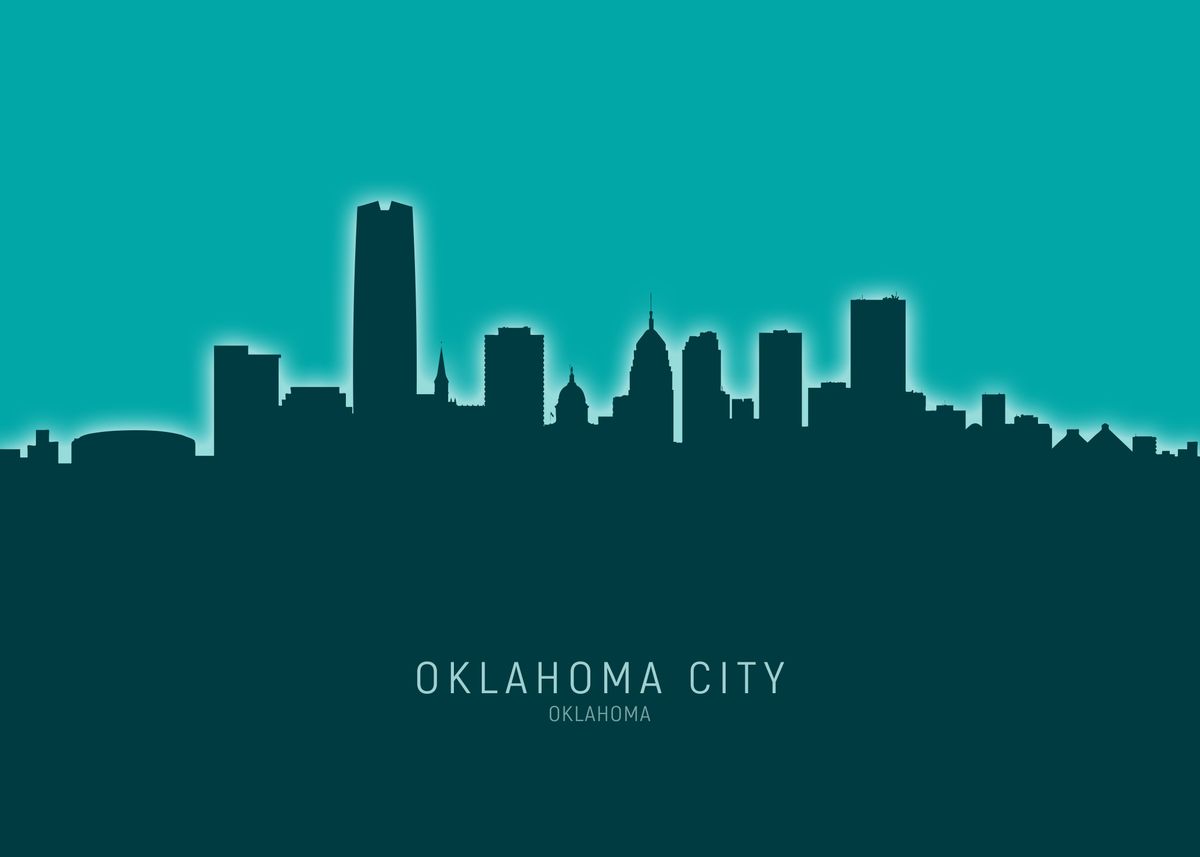 'Oklahoma City Skyline' Poster by Michael Tompsett | Displate