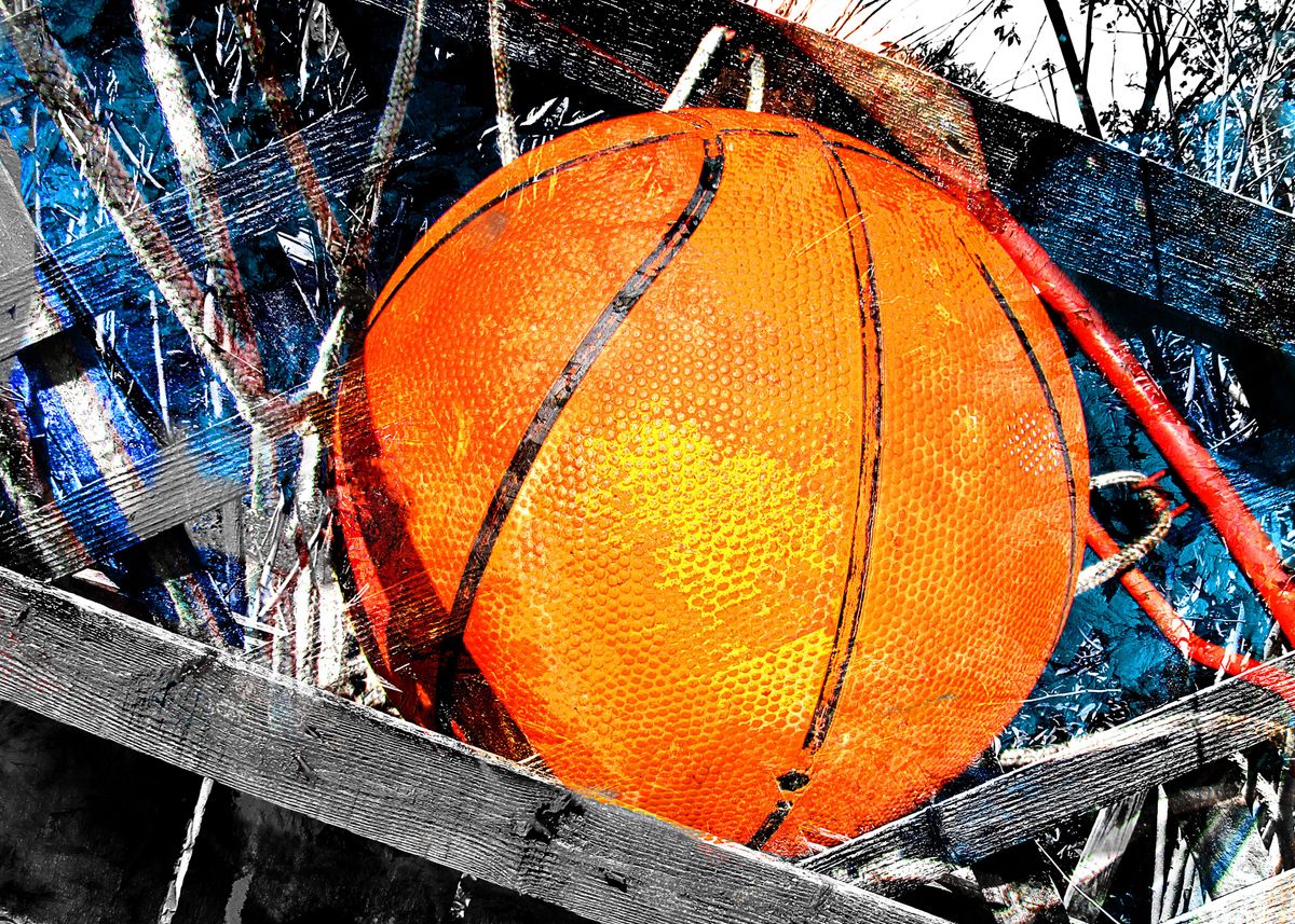 'Basketball art swoosh 106' Poster, picture, metal print, paint by