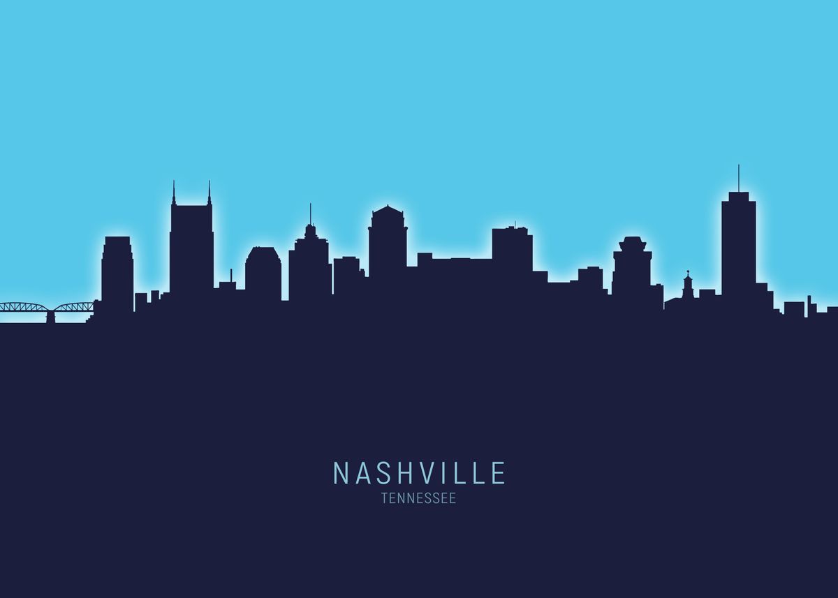 'Nashville Skyline' Poster by Michael Tompsett | Displate