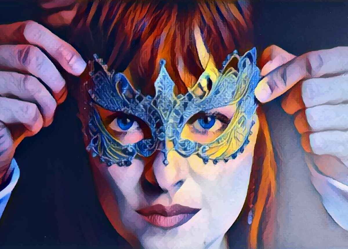 'The Mask in Hands' Poster, picture, metal print, paint by Rozi Art ...