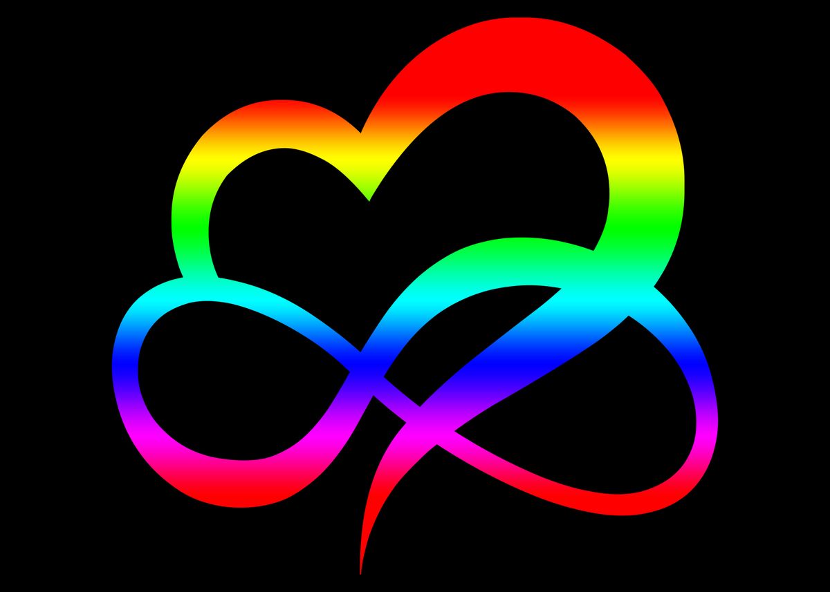 'Rainbow Infinity Heart' Poster, picture, metal print, paint by ...