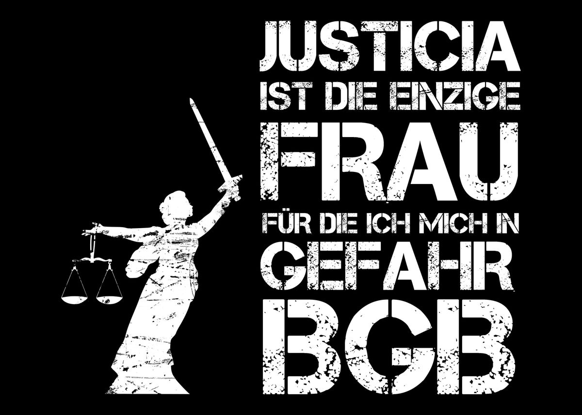 '1 Spruch Juristen' Poster, picture, metal print, paint by Robert