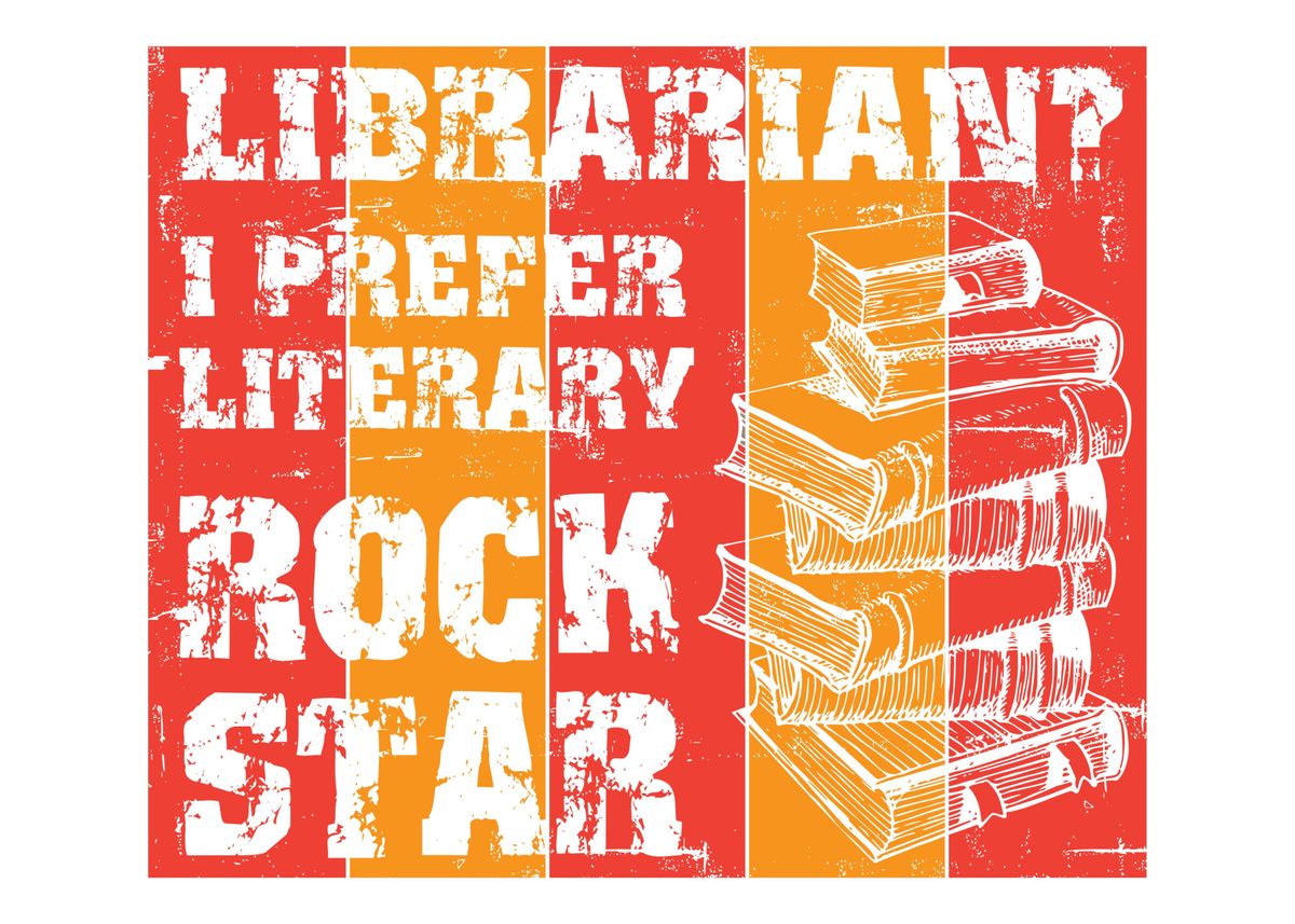 'Rockstar Librarian' Poster, picture, metal print, paint by ...