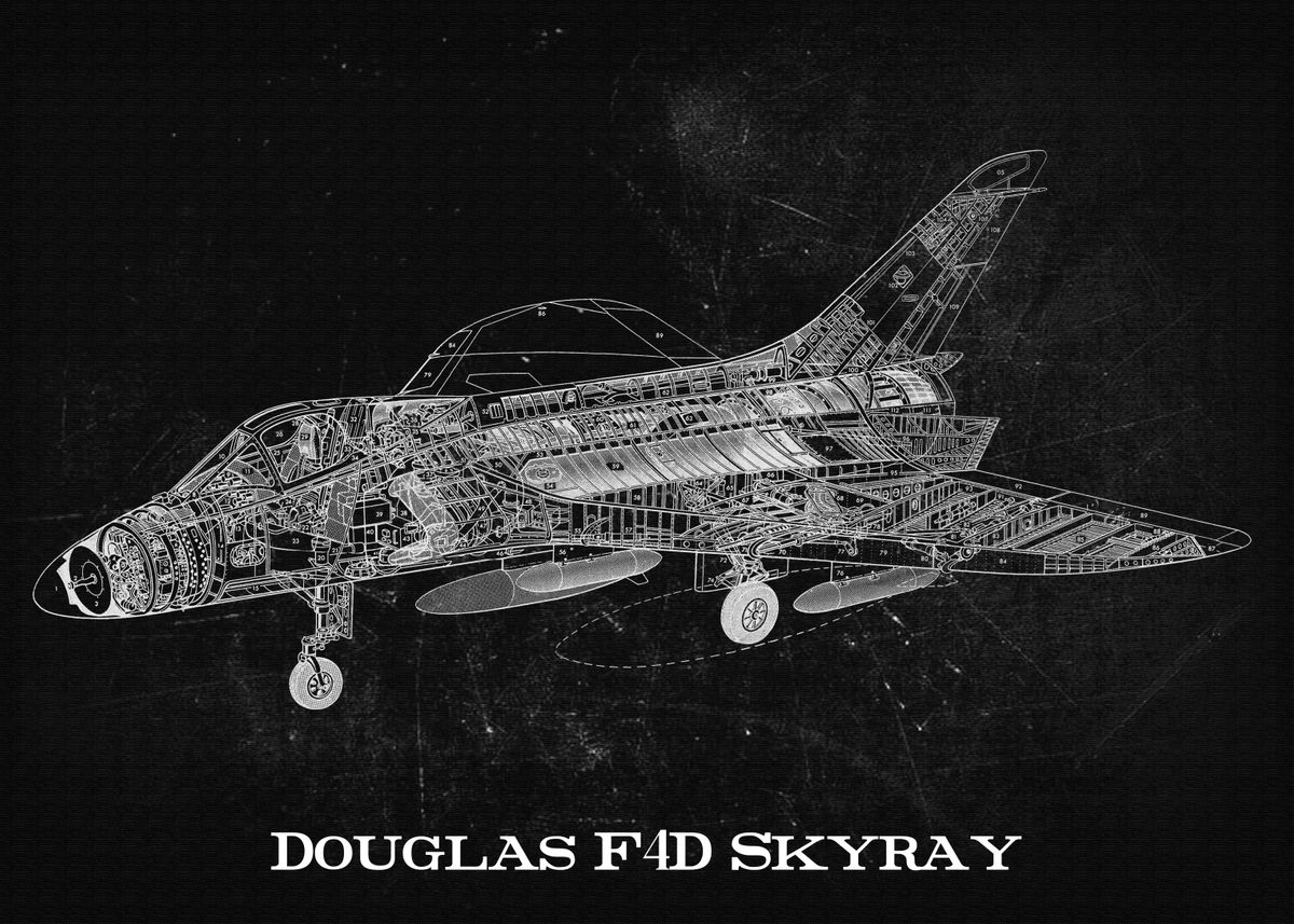 'Douglas F4D Skyray' Poster, picture, metal print, paint by JAT DESIGNS ...