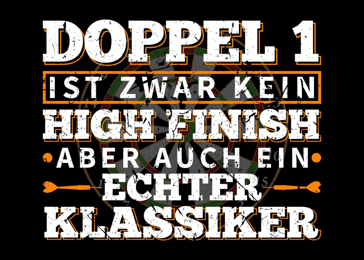 'Dart Spruch Dartscheibe' Poster, picture, metal print, paint by
