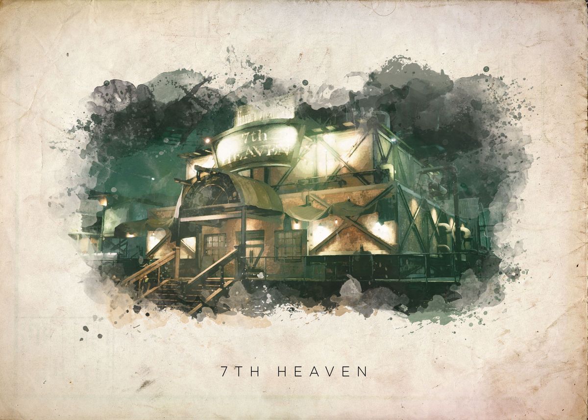 'FF7 7th Heaven' Poster, picture, metal print, paint by Nick Strom
