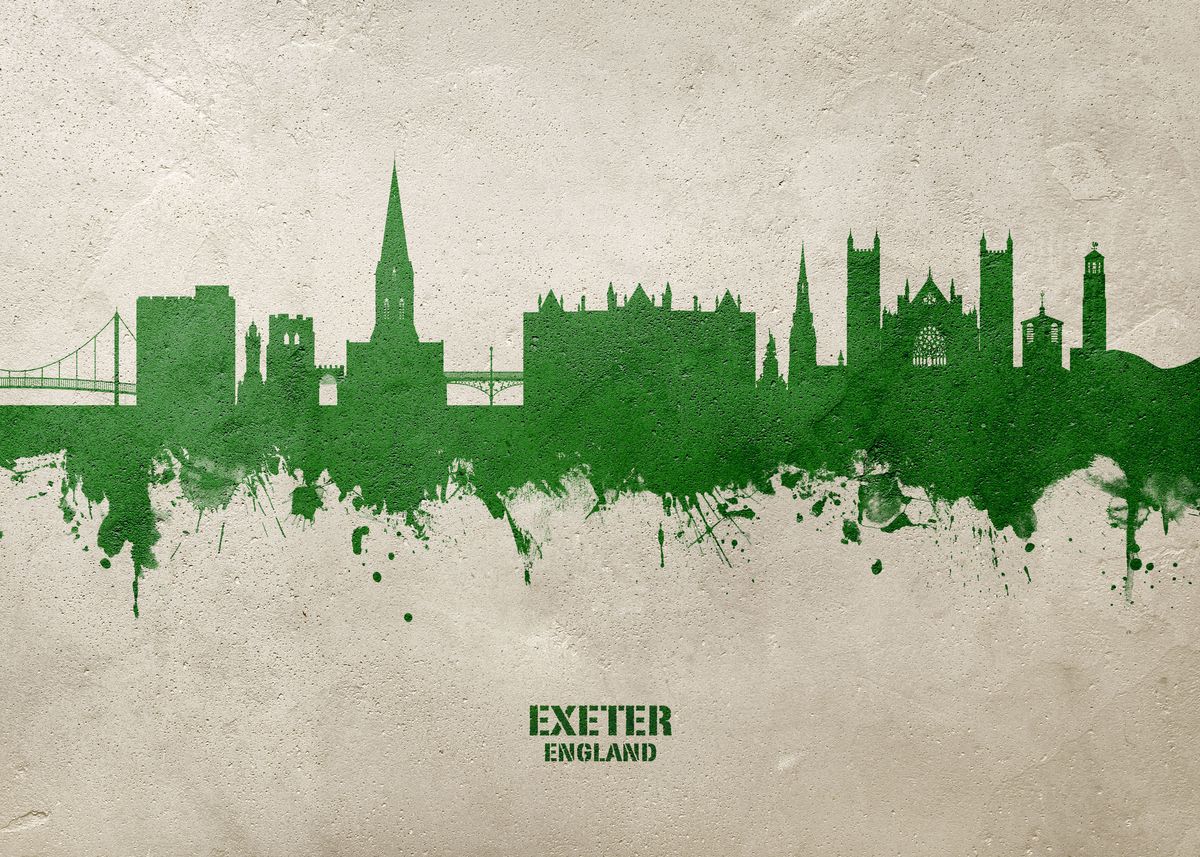 'Exeter Skyline England' Poster by Michael Tompsett Displate