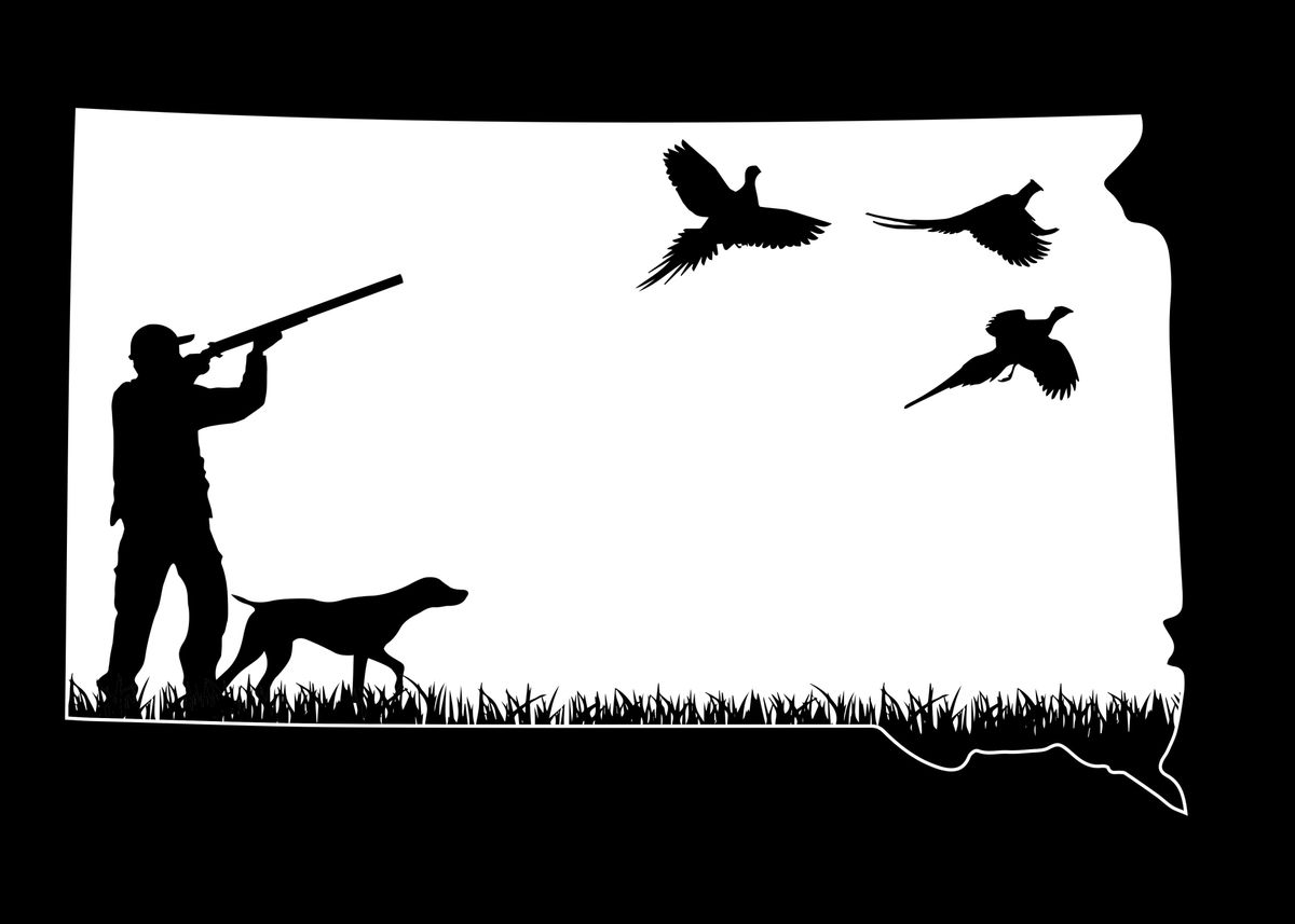 'South Dakota Hunting Hunte' Poster, picture, metal print, paint by CrazySquirrel Displate