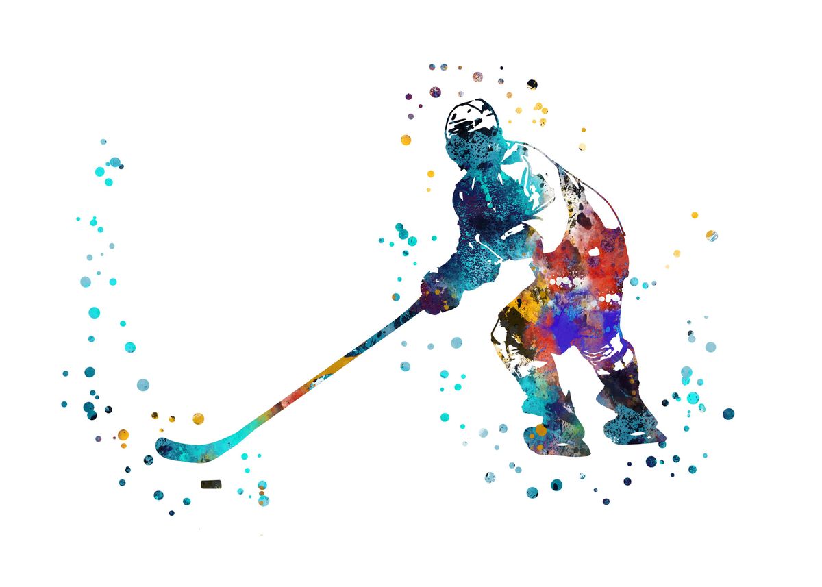 'Hockey player ' Poster by RosaliasArt Displate