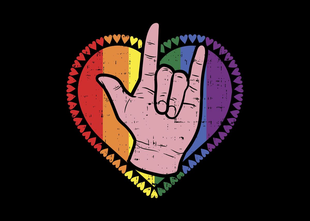 Rock Sign Heart Lgbt Poster By Boredkoalas Displate 