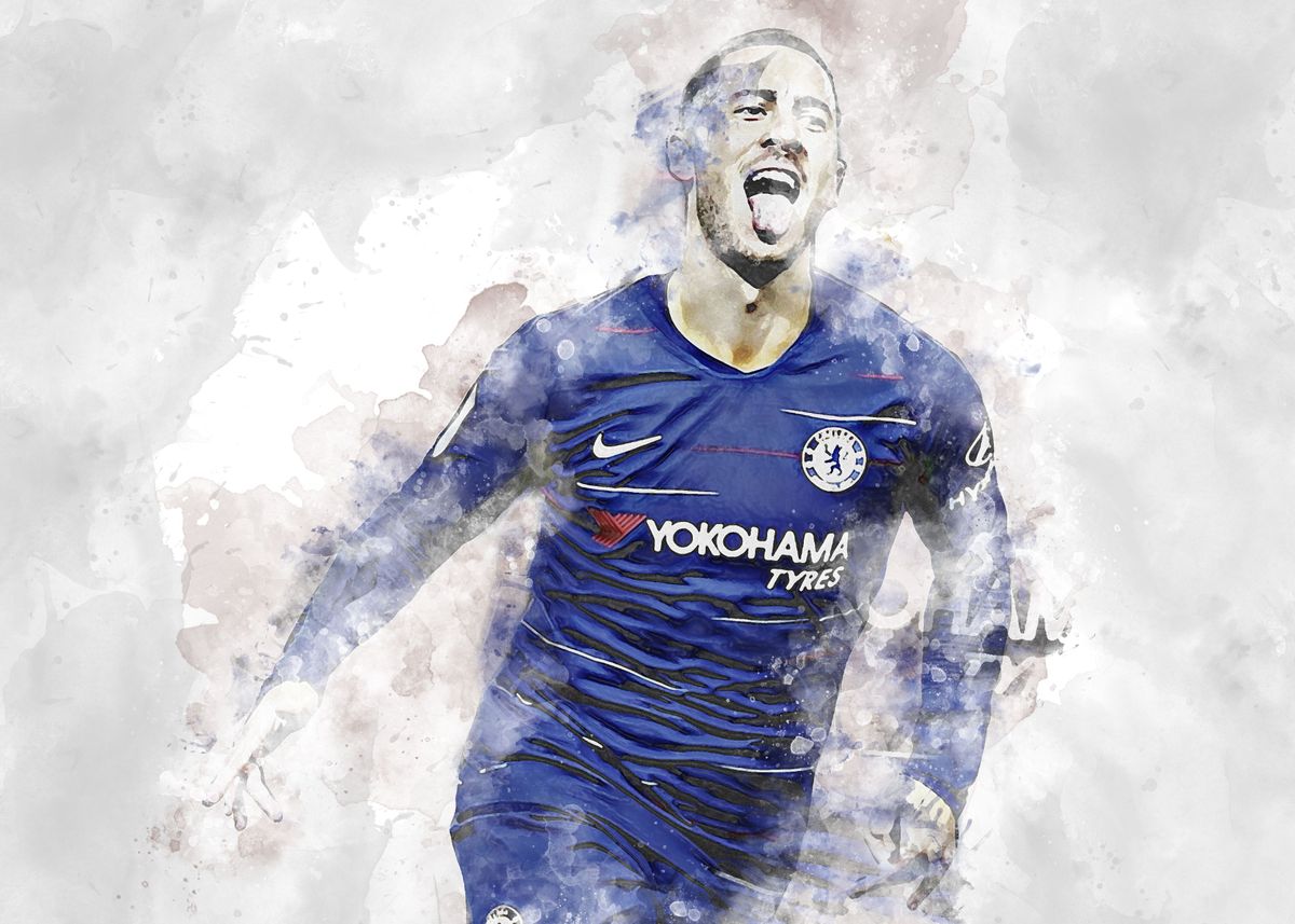 'Eden Hazard' Poster, picture, metal print, paint by Anderson Felix ...