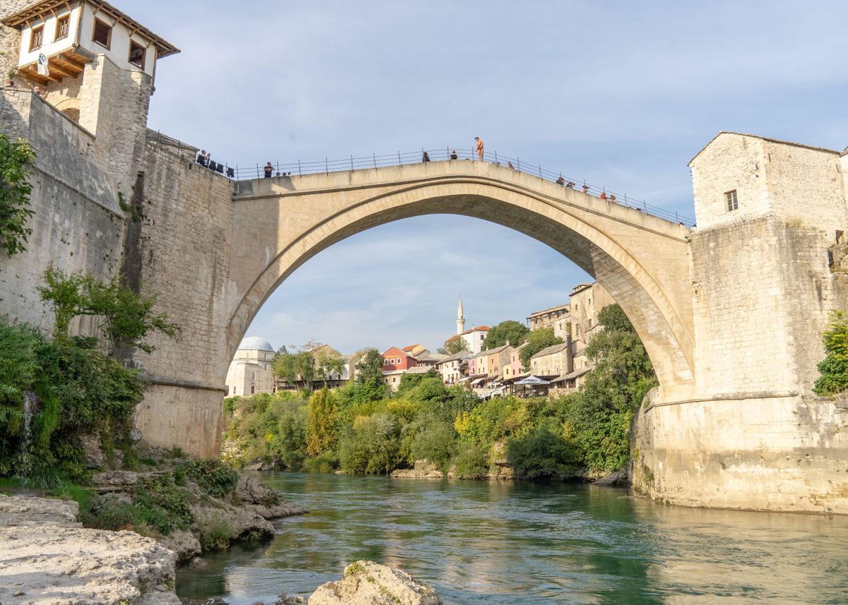 'The old bridge in Mostar' Poster, picture, metal print, paint by ...