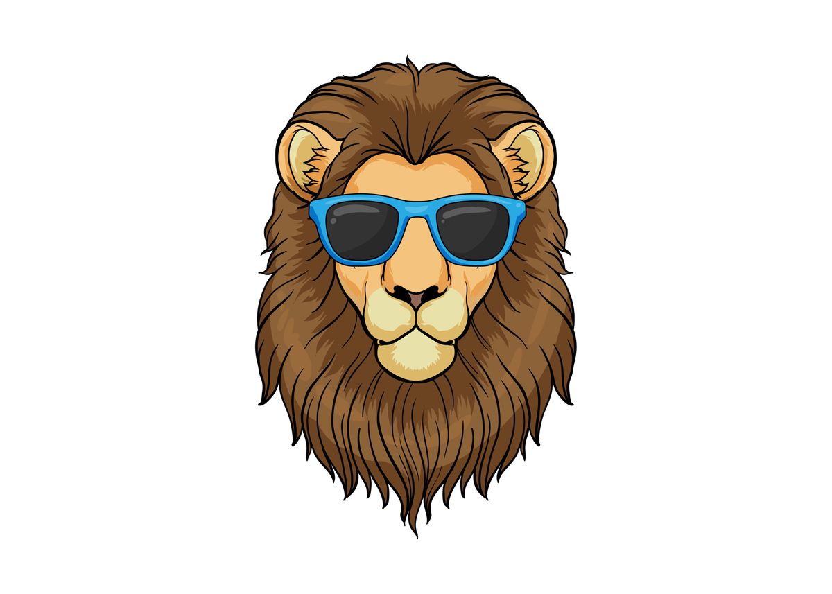 'Lion Sunglasses' Poster by Markus Schnabel | Displate