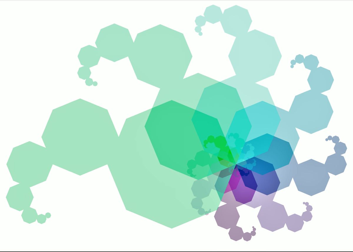 'Fractal Hexagon Helix' Poster, picture, metal print, paint by Eli ...