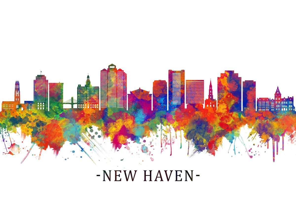 'New Haven Skyline' Poster by Towseef Dar | Displate