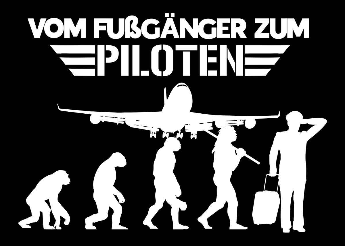 'Piloten Geschenk' Poster, picture, metal print, paint by Stefanie