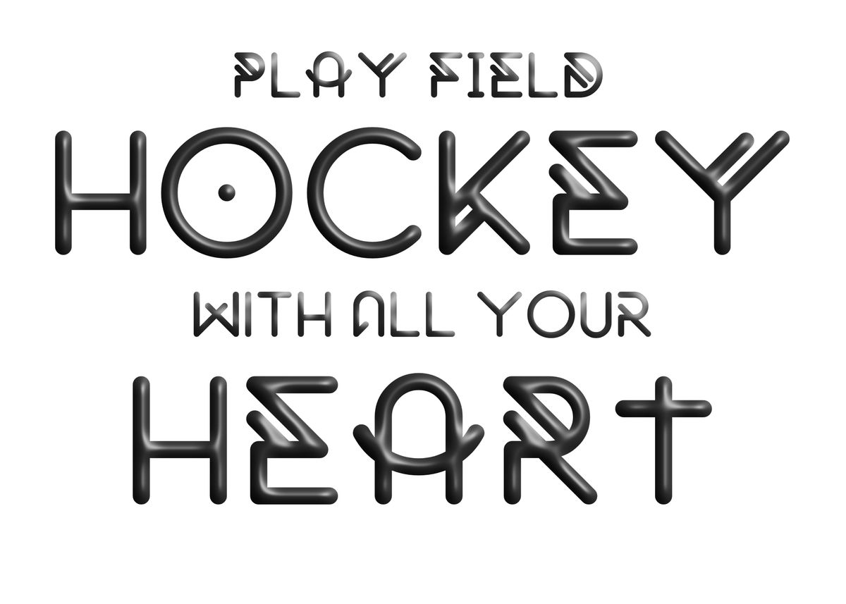 'Field Hockey Text Wall Art' Poster, picture, metal print, paint by