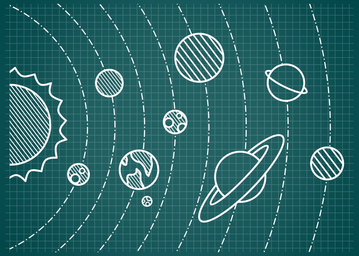'Space blueprints' Poster, picture, metal print, paint by Yahya Art ...
