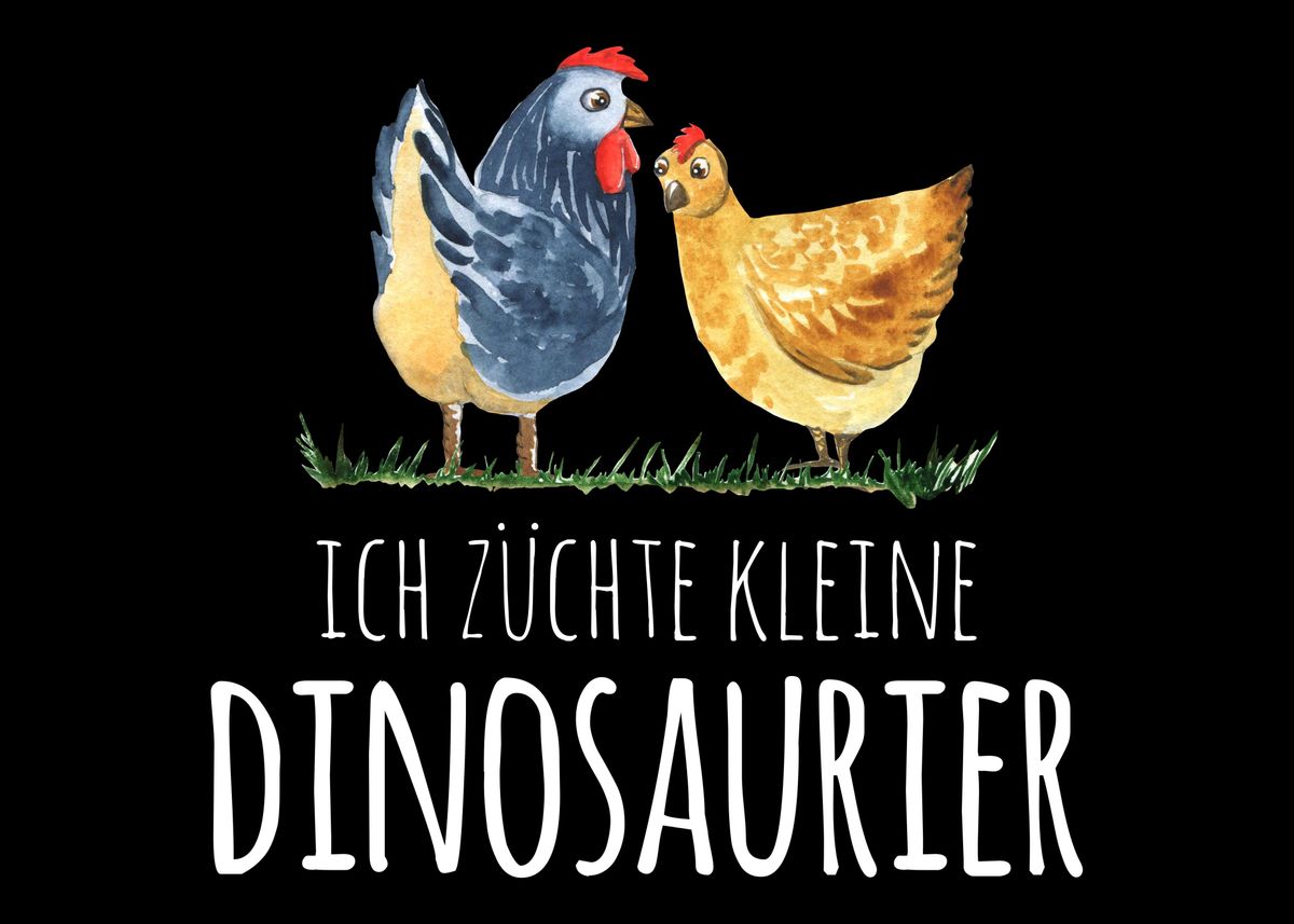 'Huehner Huhn Spruch' Poster, picture, metal print, paint by dvdesign