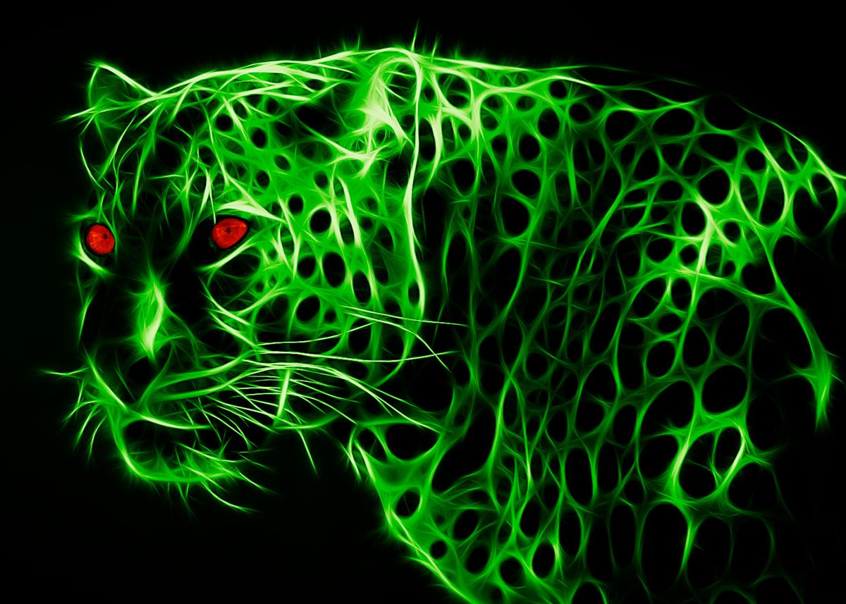 'Glowing Green Jaguar' Poster by JaHu83 | Displate