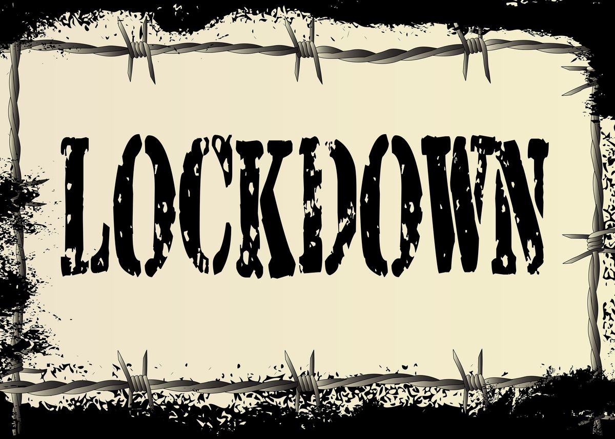 Lockdown Barbed Sign Poster By Homestead Digital Displate 6392