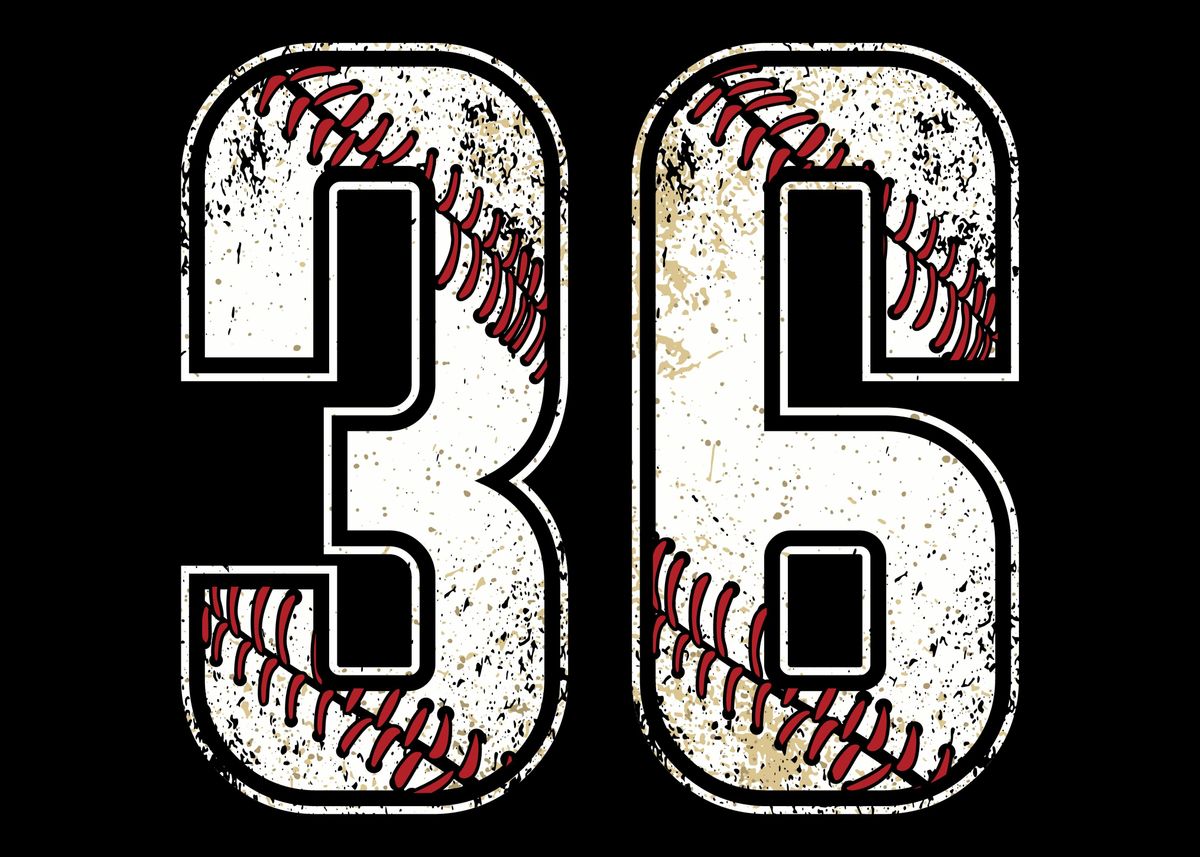 36 Baseball Jersey 36' Poster by SWAYSHIRT