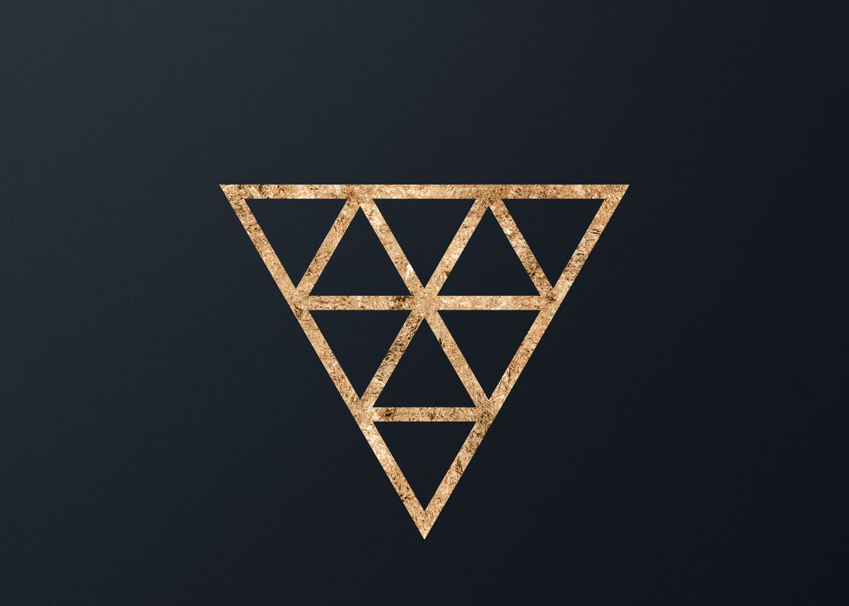 'Gold Geometric Glyph Rune' Poster, picture, metal print, paint by Holy ...