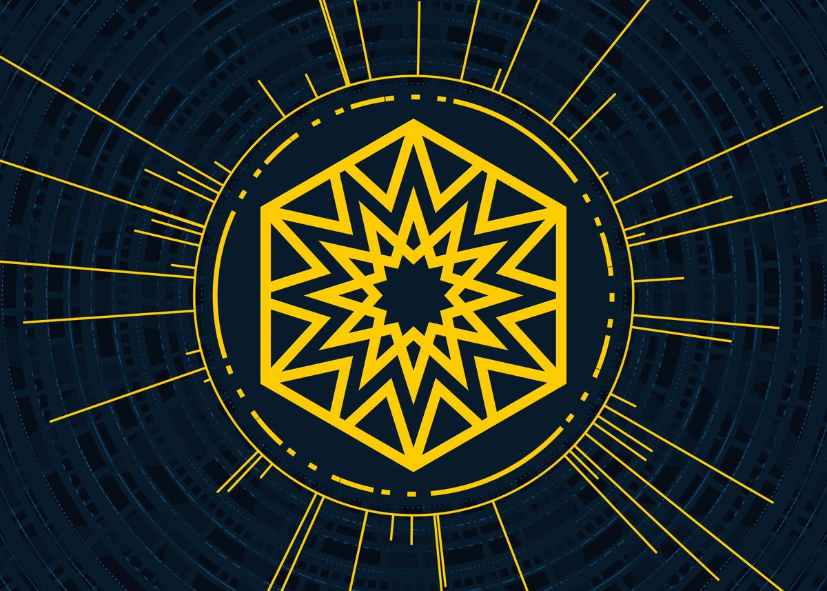 Mandala Rune 'Gold Glyph Mandala Rune' Poster by Holy Rock Design | Displate