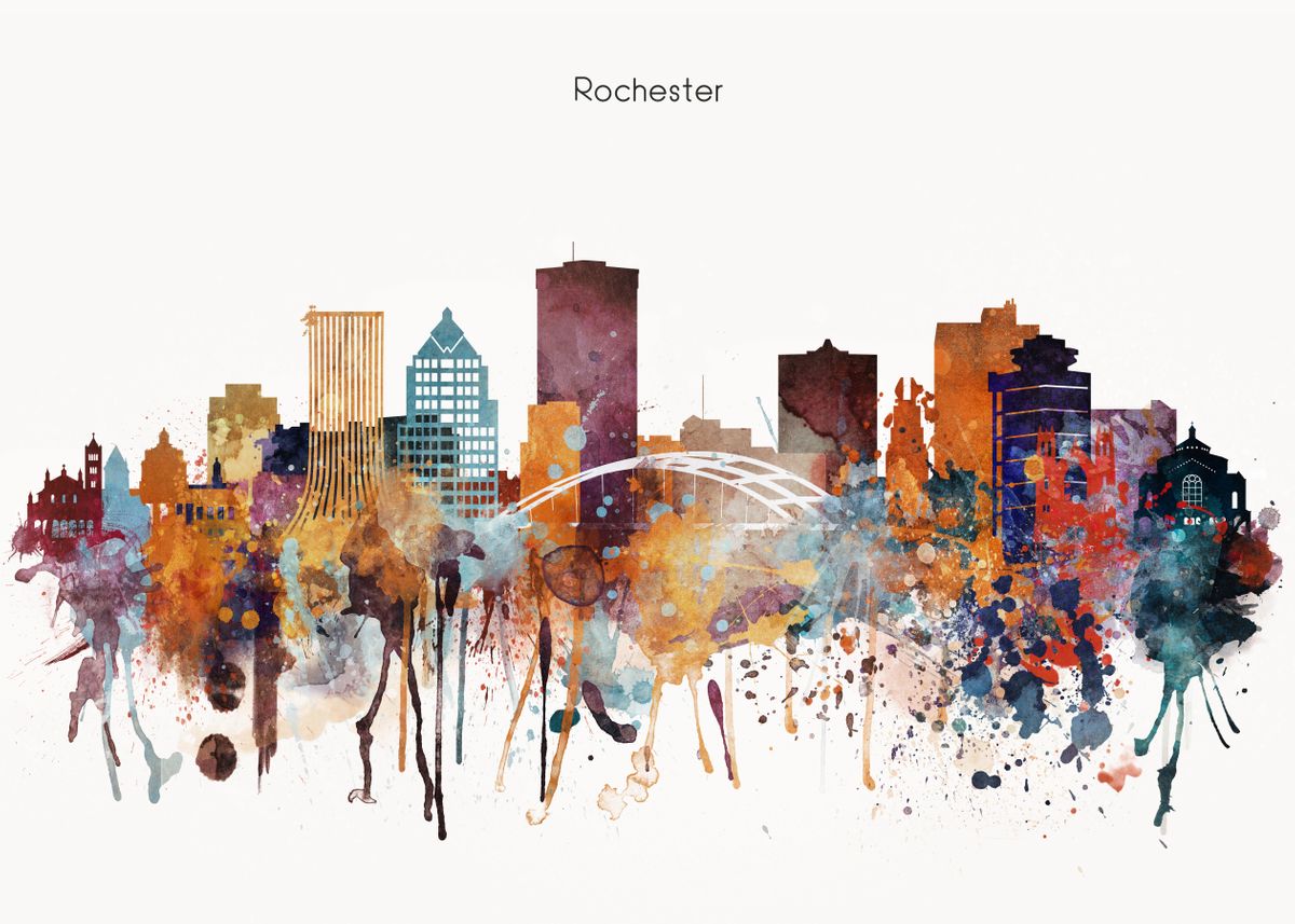 'Rochester New York City' Poster by Dim Displate