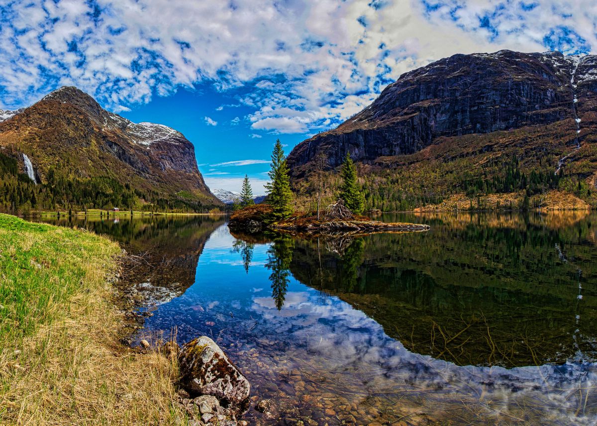 'Hardanger Fjord Norway' Poster, picture, metal print, paint by WorldTravel Displate Art | Displate