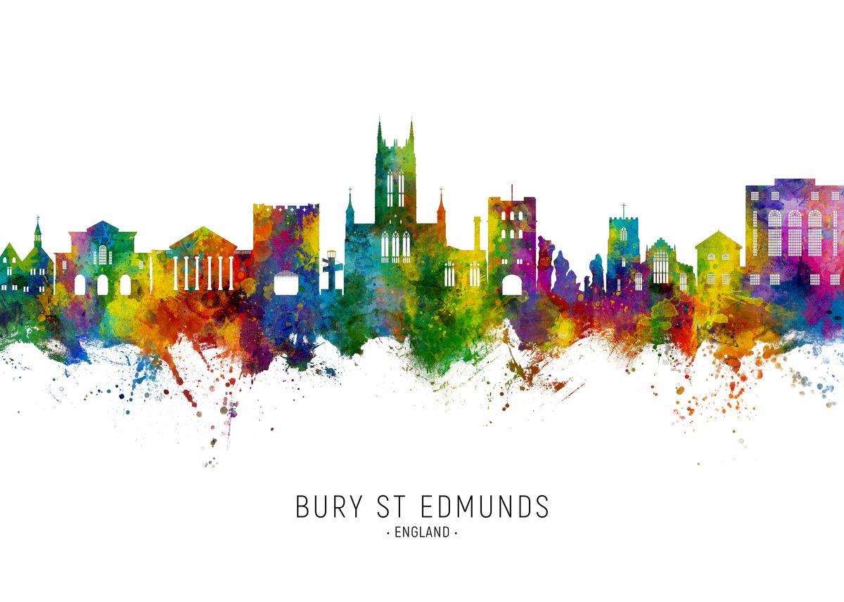 'Bury St Edmunds England Sk' Poster, picture, metal print, paint by