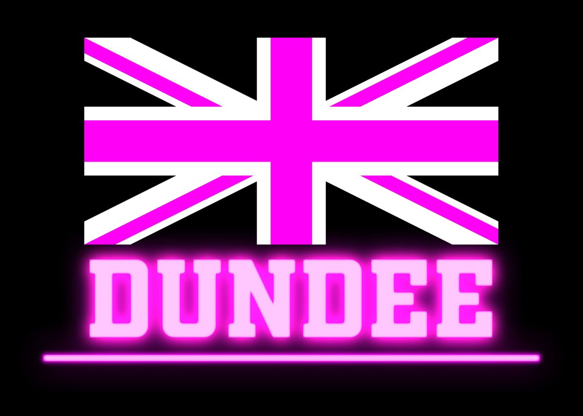 Dundee Lettering Blue 'DUNDEE UK NEON' Poster, picture, metal print, paint by Atomic Chinook ...