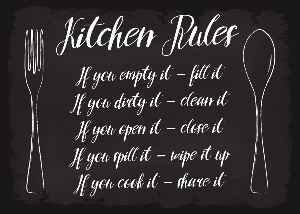 'Kitchen Rules' Poster, picture, metal print, paint by dkDesign | Displate