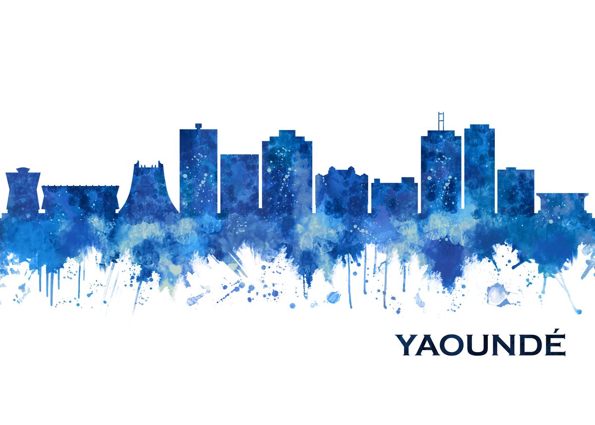 'Yaounde Cameroon Skyline' Poster, picture, metal print, paint by ...