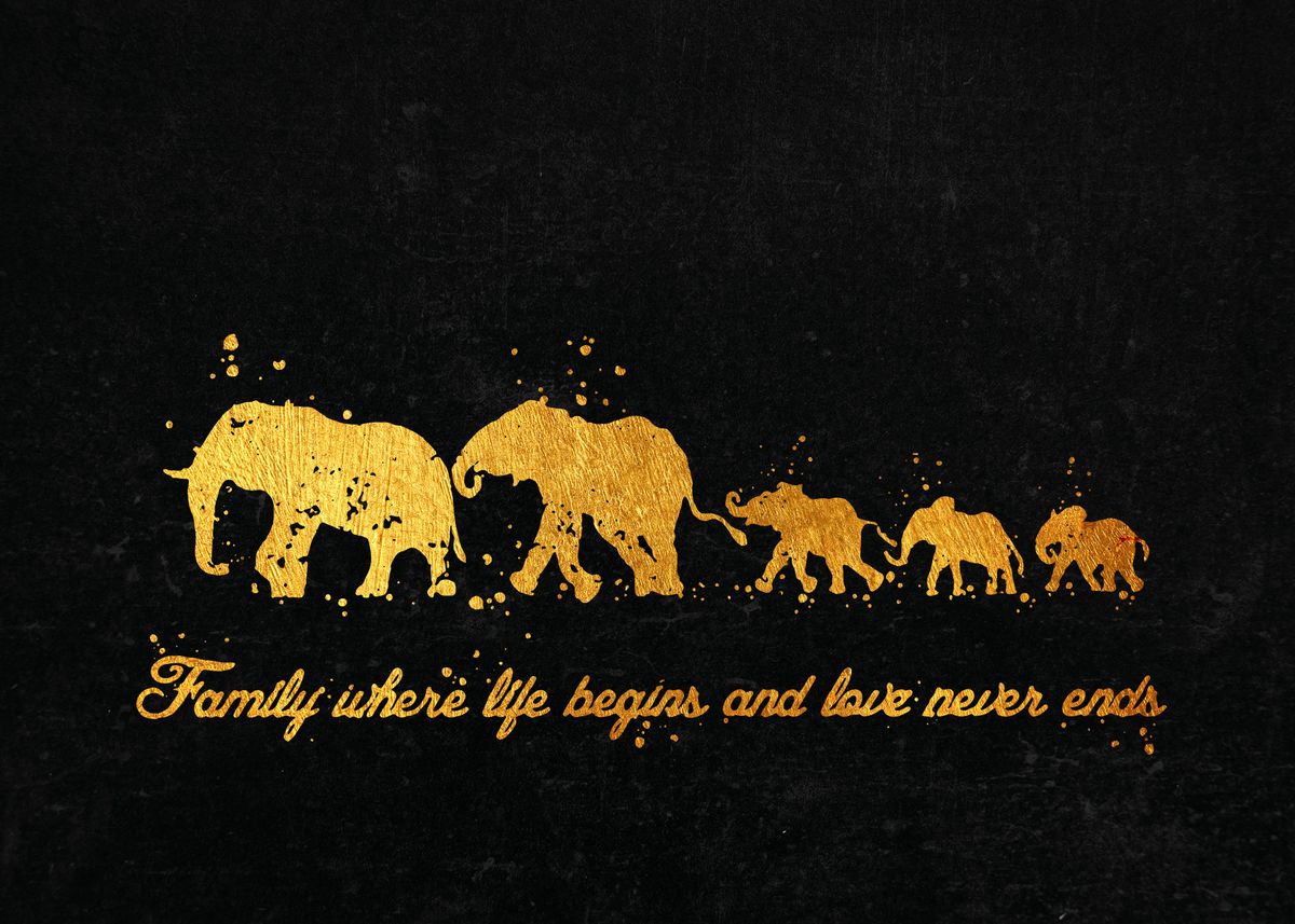 'Mom Dad and Babies' Poster, picture, metal print, paint by Dalton ...